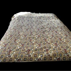 Vintage Fringed Floral Tapestry Queen Boho Blanket